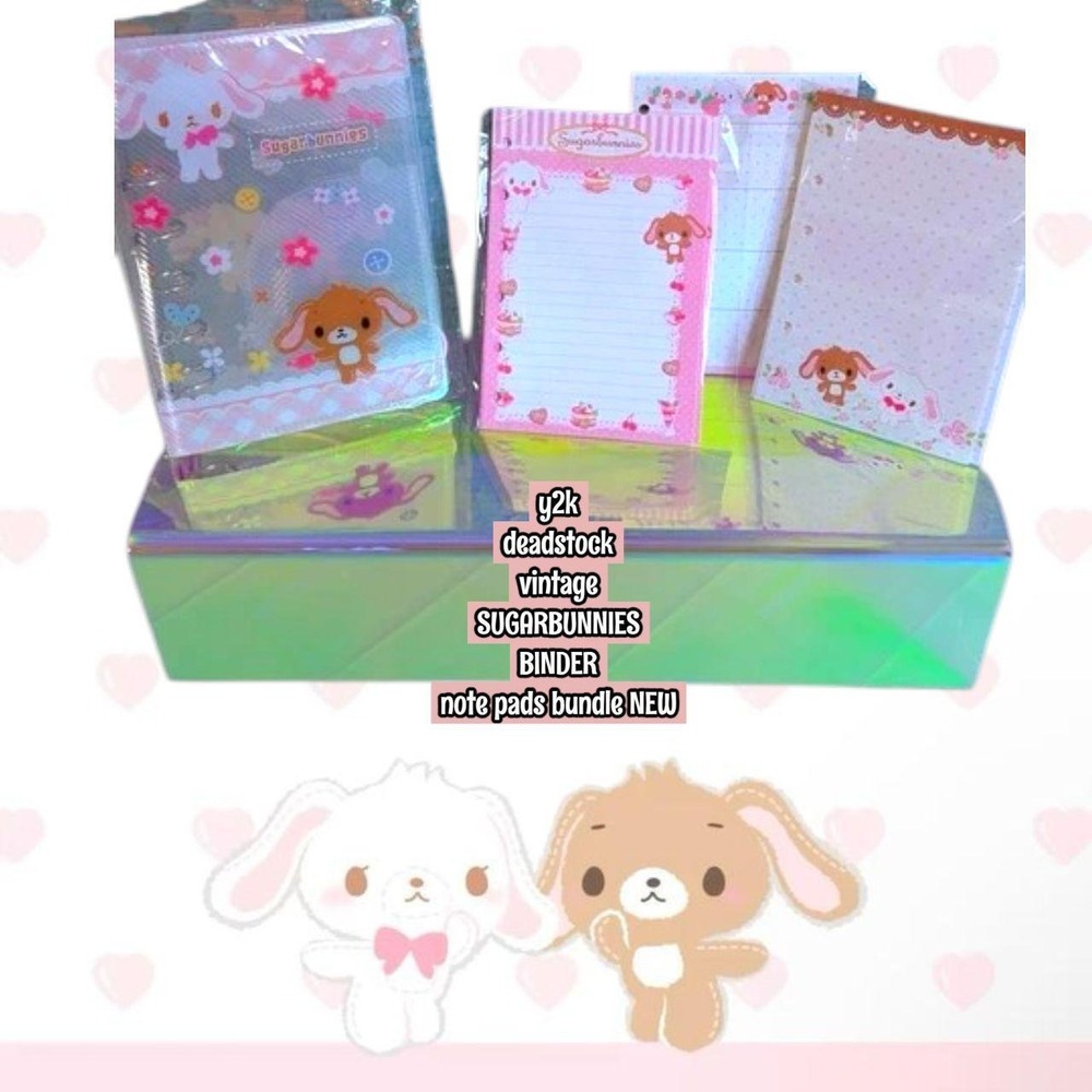 Y2K RARE VINTAGE SUGARBUNNIES BINDER NOTE PAD BUNDLE NEW